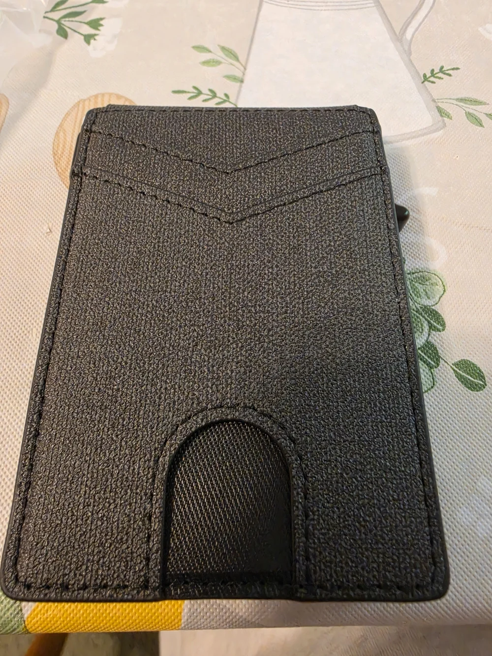 Sleek Minimalist Magnetic Black Denim Card Holder Wallet